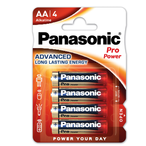 Pila stilo AA - 1,5V - ProPower - LR6 - Panasonic - blister 4 pezzi